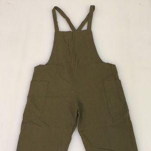 Olive green shapeless overalls